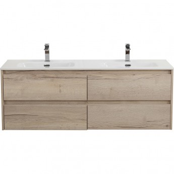 База под раковину подвесная BELBAGNO KRAFT-1400-4C-SO-2-RGB с четырьмя выкатными ящиками для раковины с двумя чашами, Rovere Galifax Bianco, 1400x460x500 База под раковину подвесная BELBAGNO KRAFT-1400-4C-SO-2-RGB с четырьмя выкатными ящиками для раковины с двумя чашами, Rovere Galifax Bianco, 1400x460x500