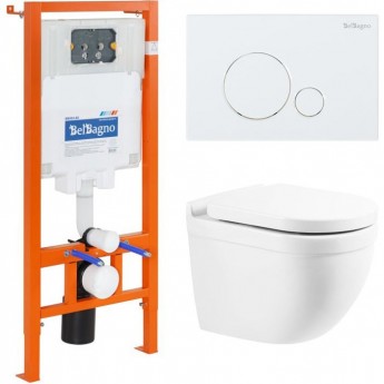 Комплект 4в1 унитаз, инсталляция, кнопка смыва, крышка-сиденье BELBAGNO Комплект 4в1 унитаз, инсталляция, кнопка смыва, крышка-сиденье BELBAGNO