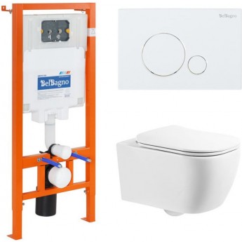 Комплект 4в1 унитаз, инсталляция, кнопка смыва, крышка-сиденье BELBAGNO Комплект 4в1 унитаз, инсталляция, кнопка смыва, крышка-сиденье BELBAGNO